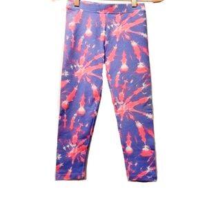 Crew Cuts Cotton Stretch Cropped Leggins Starburst Colorful Size 10 Yrs